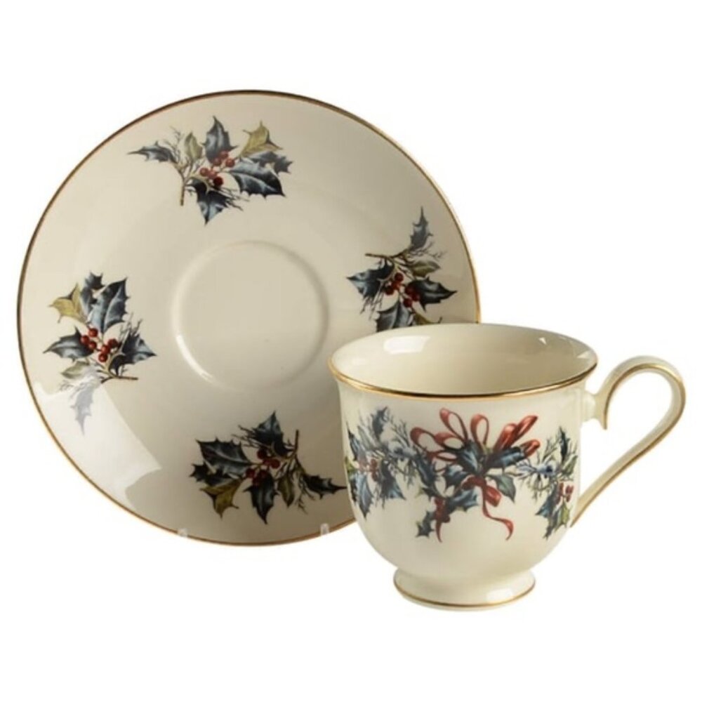 Lenox Winter Greetings Cup and Saucer Holiday China